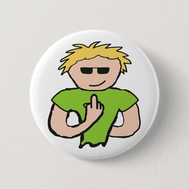Flip The Bird 2 Inch Round Button (Front)