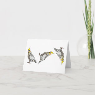 Flip the Bird Cockatiel Funny Dad Joke Silly Ha Ha Card