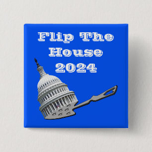 Flip The House Vote Blue 2024 2 Inch Square Button