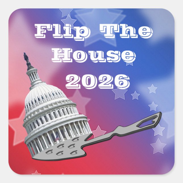 Flip The House Vote Blue 2026 Square Sticker (Front)