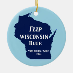 Flip Wisconsin Blue in 2024 Ceramic Ornament