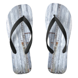 Flipflop Sandals White Wash Wood Barn Door Country