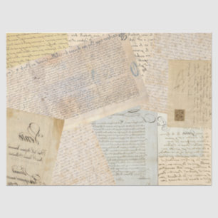 Flipped French Handwriting Tissue Paper