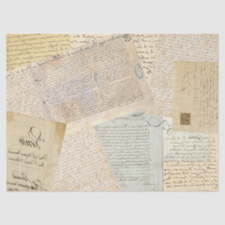 Flipped French Handwriting Tissue Paper