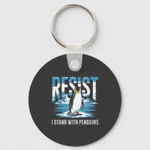 Flipped Up I Stand with the Penguins Keychain
