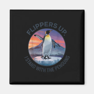 Flippers Up I Stand With The Penguins Magnet