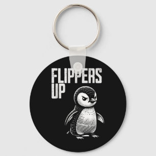 Flippers Up Penguin Resistance Subtle Anti Protest Keychain