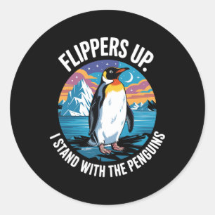 Flippers Up Stand With The Penguins Liberation Day Classic Round Sticker
