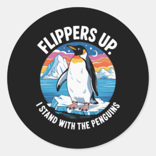 Flippers Up Stand With The Penguins Liberation Day Classic Round Sticker