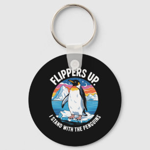 Flippers Up Stand With The Penguins Liberation Day Keychain