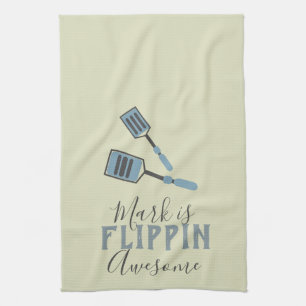 Flippin Awesome Cook Chef Name   Kitchen Towel