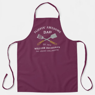 Flippin Awesome Dad BBQ Father Custom Apron