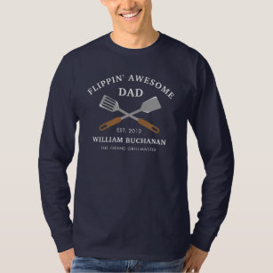 Flippin Awesome Dad BBQ Father Personalized T-Shirt