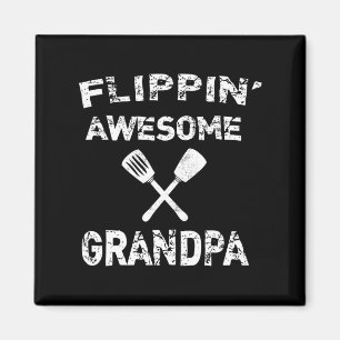 Flippin' Awesome Grandpa Fun Cooking Grilling Bbq Magnet