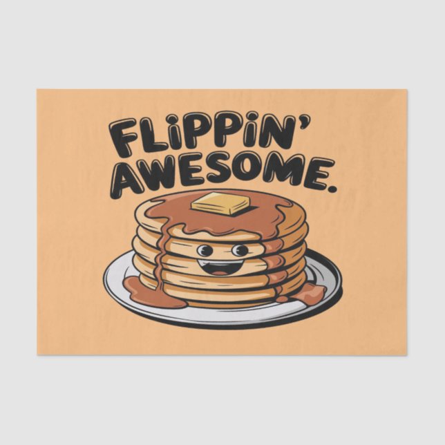 Flippin' Awesome Pancake Stack Funny Breakfast Tissue Paper (Front)