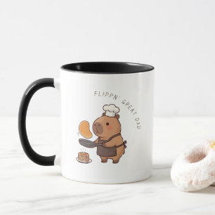 'Flippin' Great Dad' Cute Funny Capybara Chef  Mug