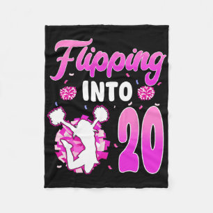 Flipping Into 20 Cheerleader 20th Birthday Girl Ch Fleece Blanket
