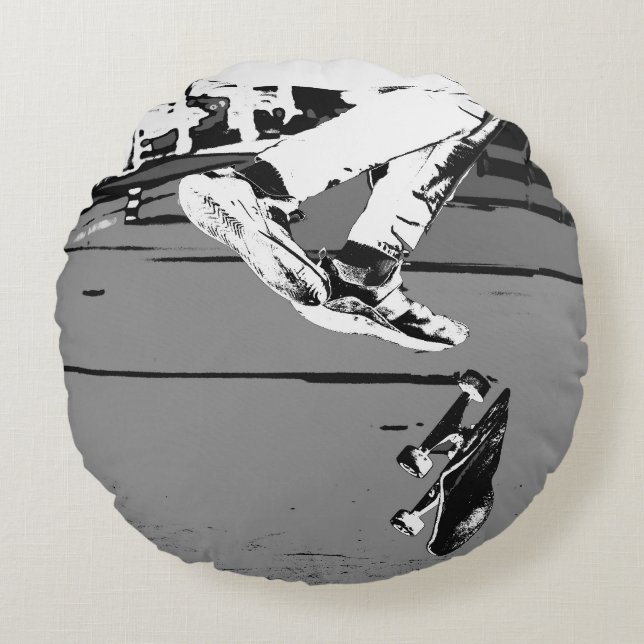 Flipping the Board  Round Pillow (Front)