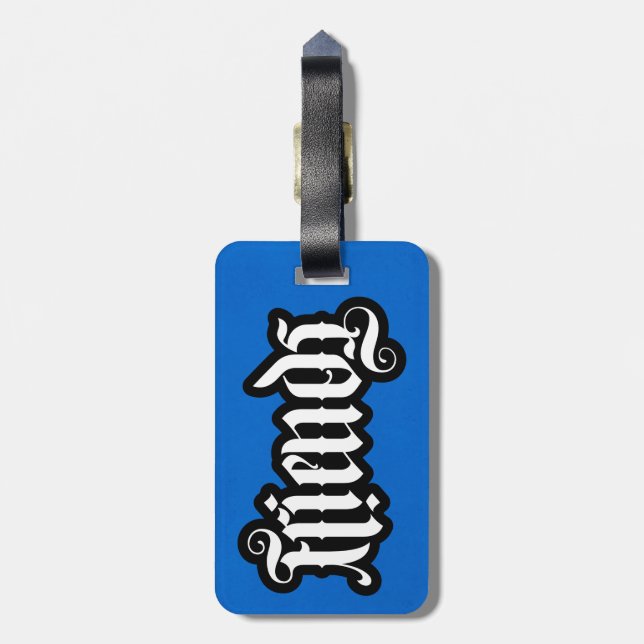 FlipScript Ambigram Luggage Tag (Back Vertical)