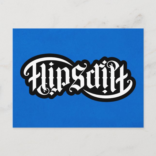 FlipScript Ambigram Notecard Postcard (Front)