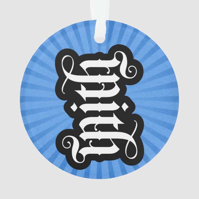 FlipScript Ambigram Ornament (Circle) (Back)