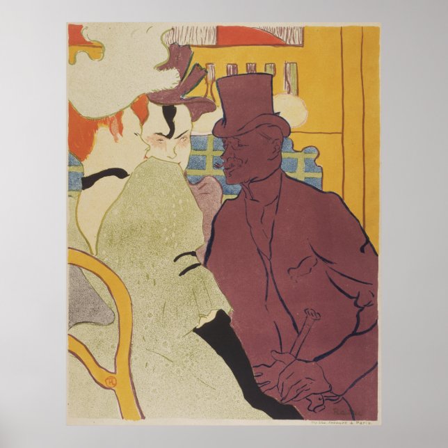 Flirt Art Nouveau Poster by Toulouse-Lautrec (Front)
