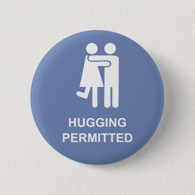flirt badge HUGGING PERMITTED mandatory 2 Inch Round Button (Front)