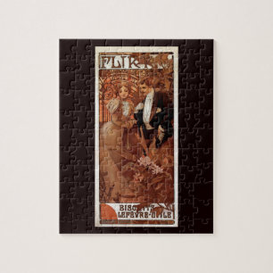 Flirt ~ Biscuits Lefevre Utile ~ Alphonse Mucha Jigsaw Puzzle
