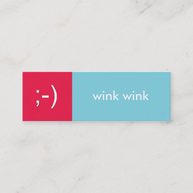 Flirt carte rouge bleu wink émoticon message texte (Devant)