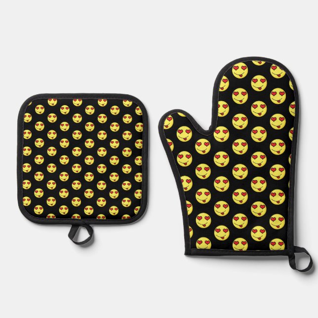 flirt emoji oven mitt & pot holder set (Front)