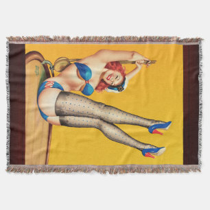 Flirt Pulp Cover by Peter Driben Throw Blanket