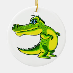 Flirting Crocodile Ceramic Ornament