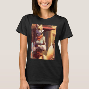 Flirty Anthro Furry Fox Girl CasualClothing Dapple T-Shirt