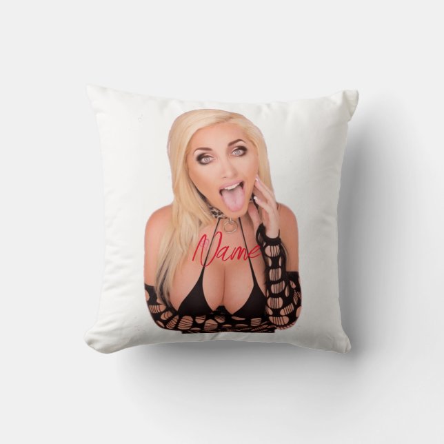 Flirty blonde Thunder_Cove Throw Pillow (Front)