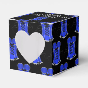 Flirty Blue Corset Heart Favor Box