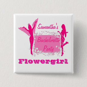 Flirty brides bachelorette party 2 inch square button