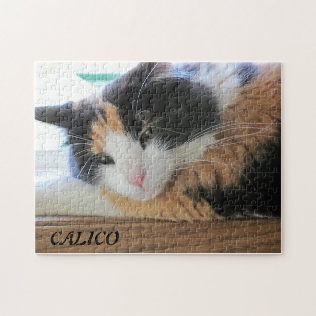 Flirty Calico or Your Photo Jigsaw Puzzle (Horizontal)