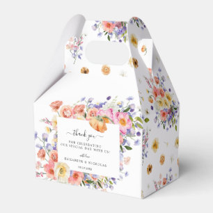 Flirty Floral Meadow   Wedding Thank You Favor Box