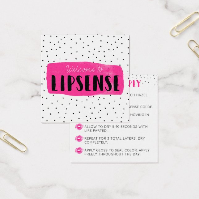 Flirty Fuchsia LipSense Application Card (Office)