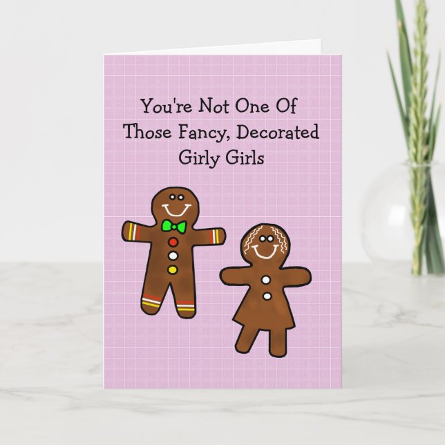 Flirty Gingerbread Man Romantic Card (Front)