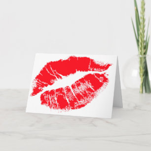 Flirty Lipstick Kiss Holiday Card
