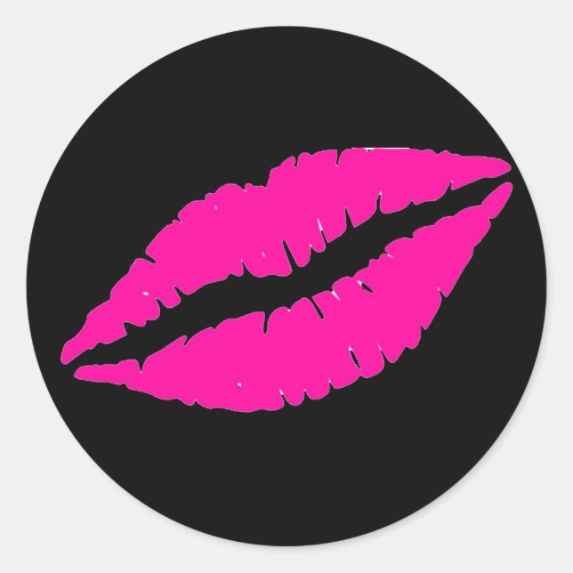 Flirty Pink Lipstick Stickers (Front)
