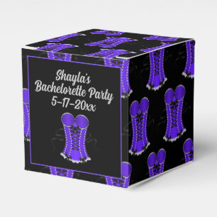 Flirty Purple Corset Cube Favor Box