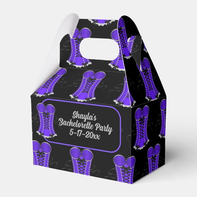 Flirty Purple Corset Gable Favor Box (Front Side)