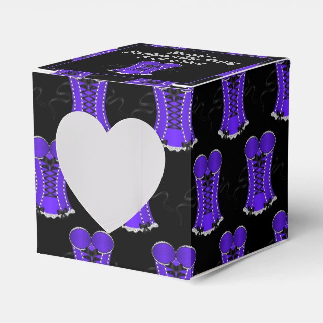 Flirty Purple Corset Heart Favor Box (Front Side)
