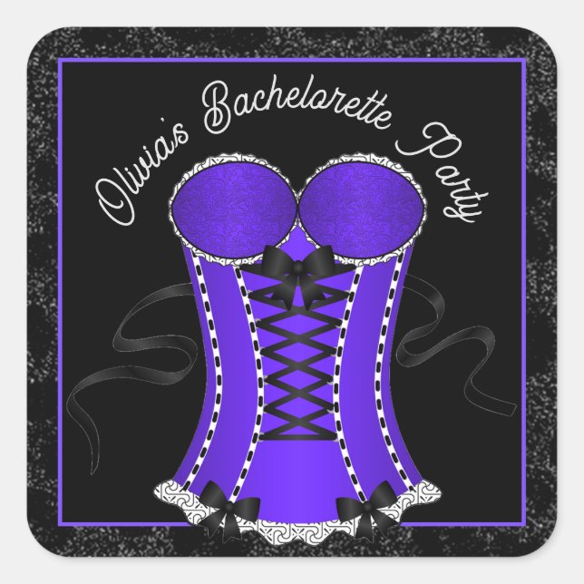 Flirty Purple Corset Square Sticker (Front)