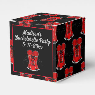 Flirty Red Corset Cube Favor Box