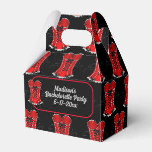 Flirty Red Corset Gable Favor Box