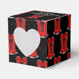 Flirty Red Corset Heart Favor Box