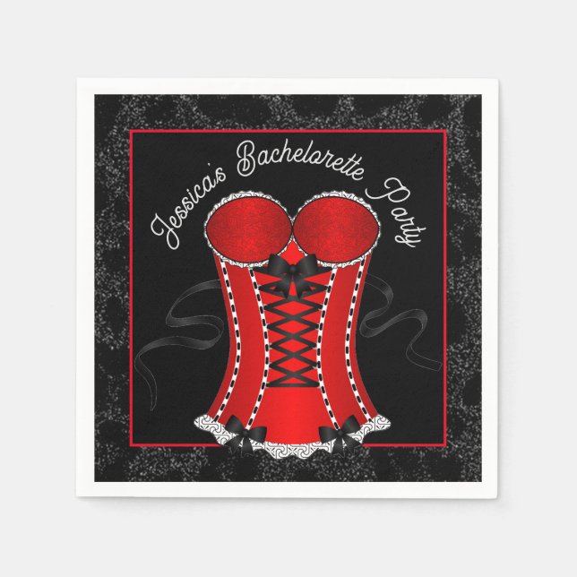 Flirty Red Corset  Napkin (Front)